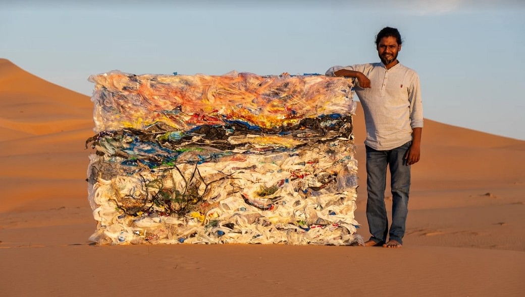 A Delhi artist diverts 250 kg of plastic and transforms it into stunning art
